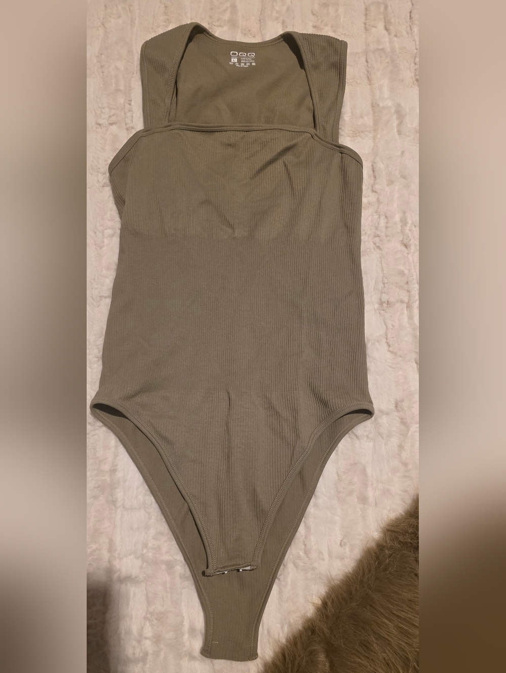 Ribbed Olive One-Piece Bodysuit